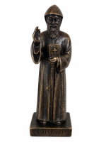 Statue de Saint Charbel effet métalisé - 15 cm