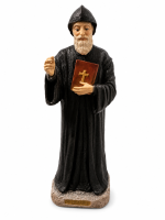 Statue de Saint Charbel noir et blanc - 45 cm
