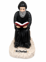 Statue de Saint Charbel assis - 22 cm