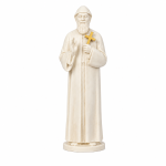 Statue de Saint Charbel blanche et dorée - 21 cm