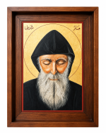 Icône avec cadre de Saint Charbel - 21 x 27 cm