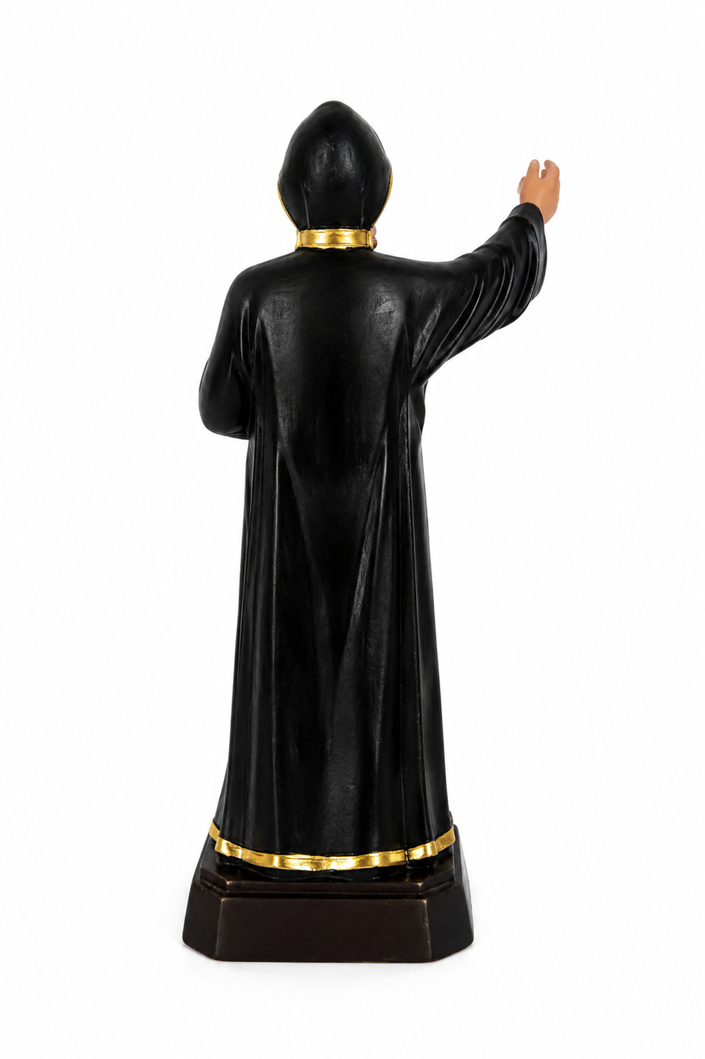 Petite statue de Saint Charbel noir et blanc - 13 cm – Image 2