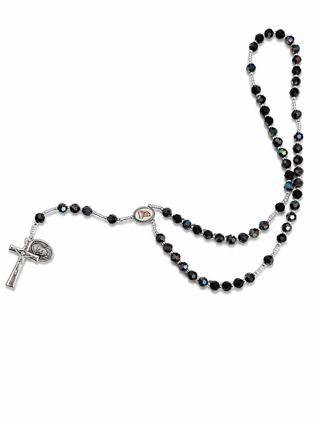 Chapelets Classiques avec médaille Charbel (Noir)