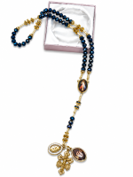Chapelets Spéciaux (Boite marron) Bleu argenté
