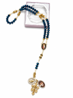 Chapelets Spéciaux (Boite marron) Bleu doré